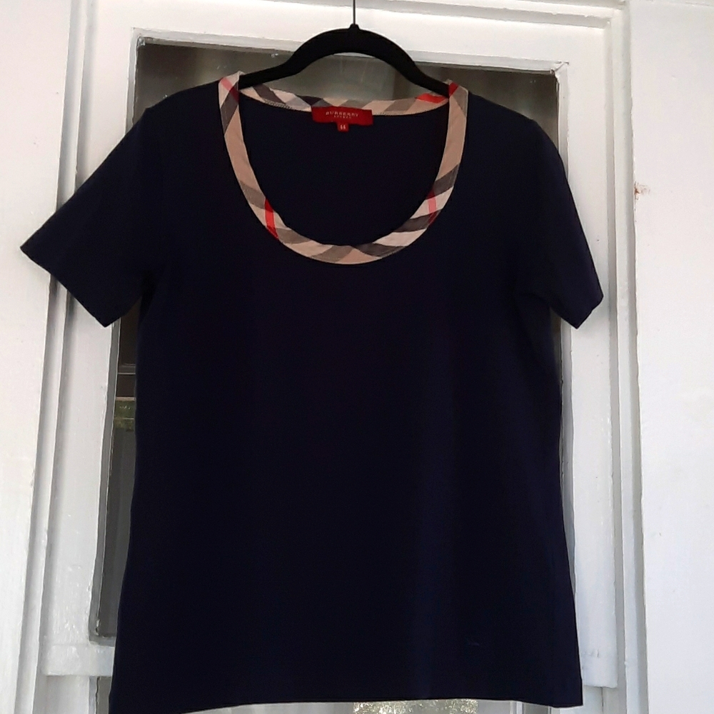 Burberry Blue Nova Check T-shirt.